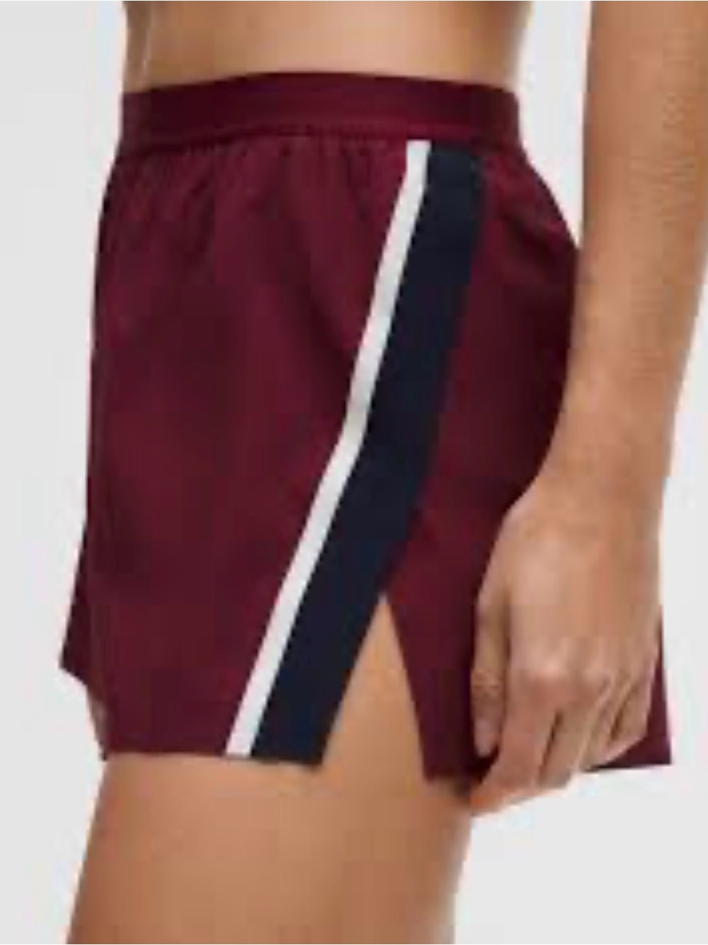 🍋LULULEMON Women's Athletic Maroon Side-Stripe Shorts